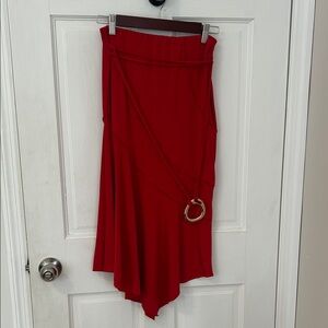 Motel Rocks Red Asymmetrical Skirt
